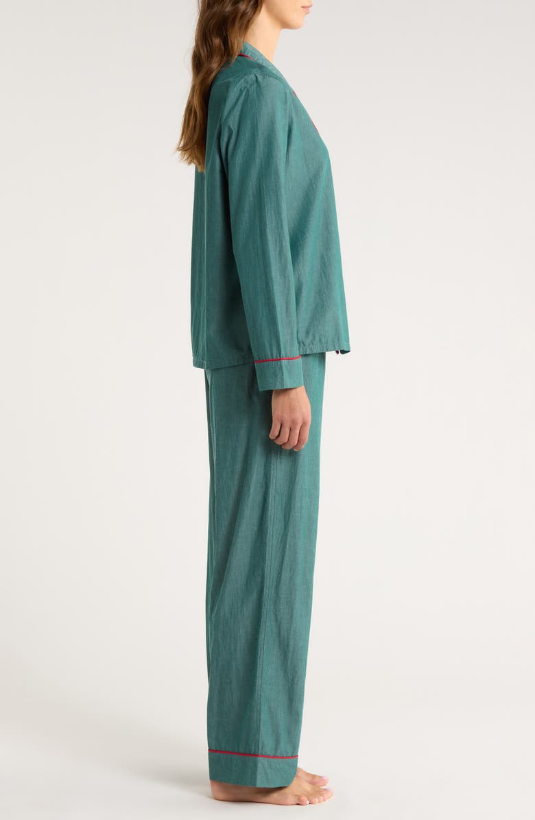 Nordstrom Classic Cotton Pajamas, Alternate, color, Green Garnet Chambray