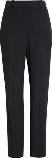 McQueen High Waist Leaf Crepe Cigarette Trousers | Nordstrom