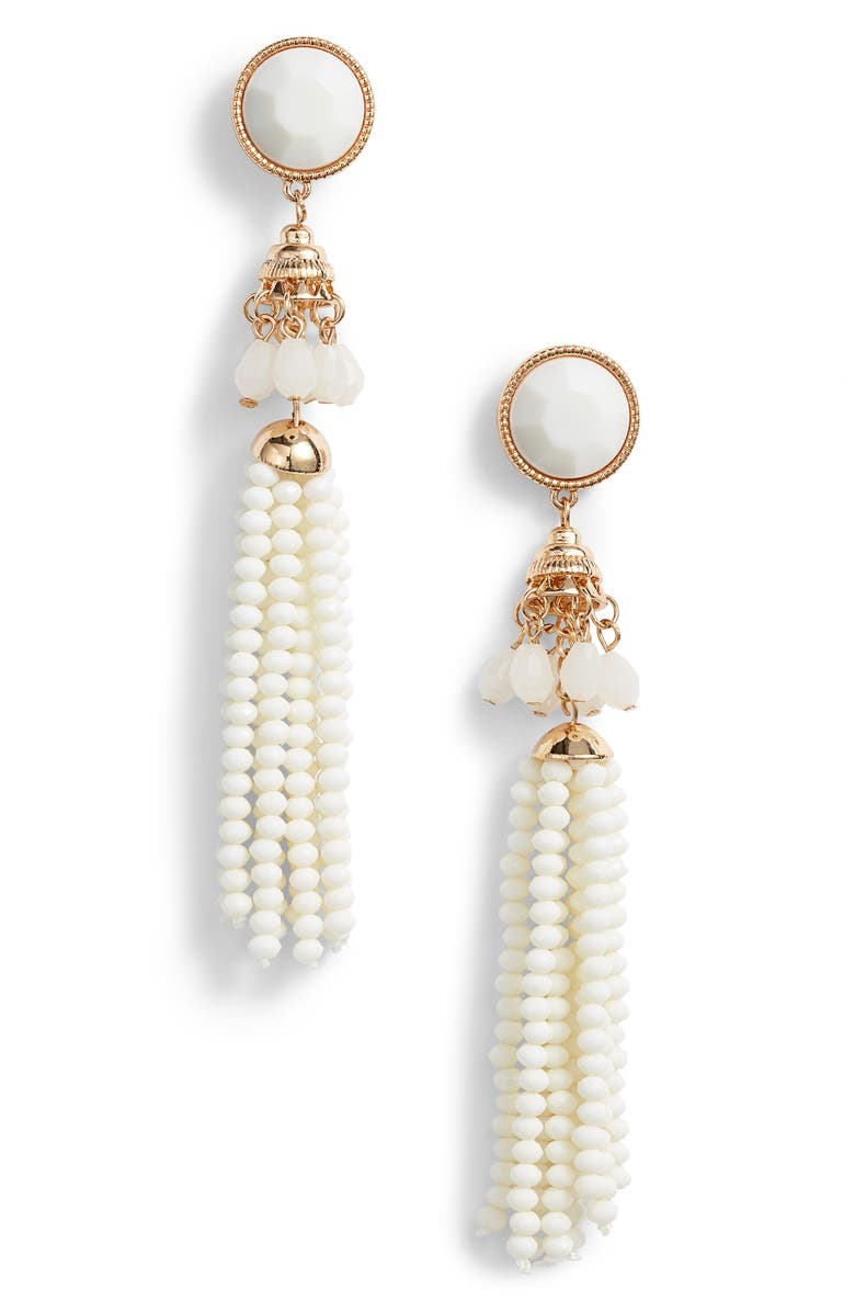 Kitsch Beaded Tassel Earrings, Main, color,