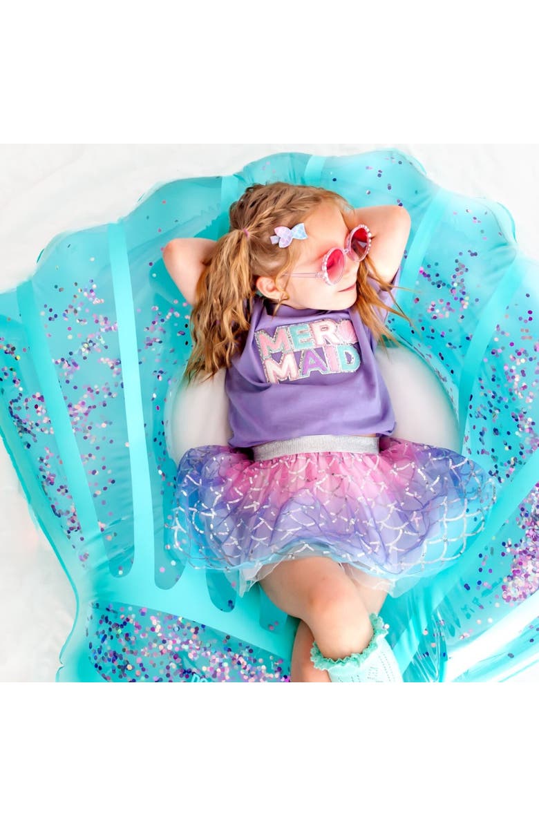 Sweet Wink Mermaid Patch Short Sleeve T-Shirt, Alternate, color, Lavender