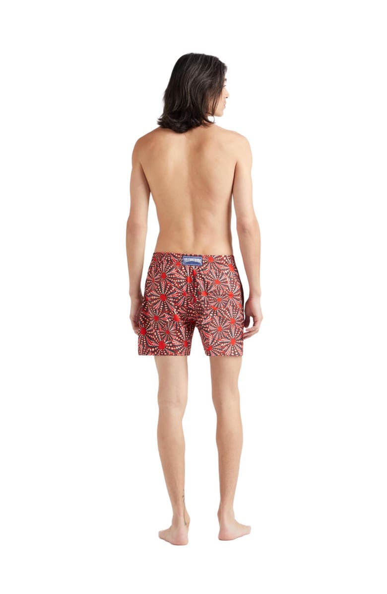 Vilebrequin Men's Oursinades Stretch Swim Trunks, Alternate, color, Coquelicot