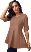 Jessica London Stretch Cotton Peplum Tunic