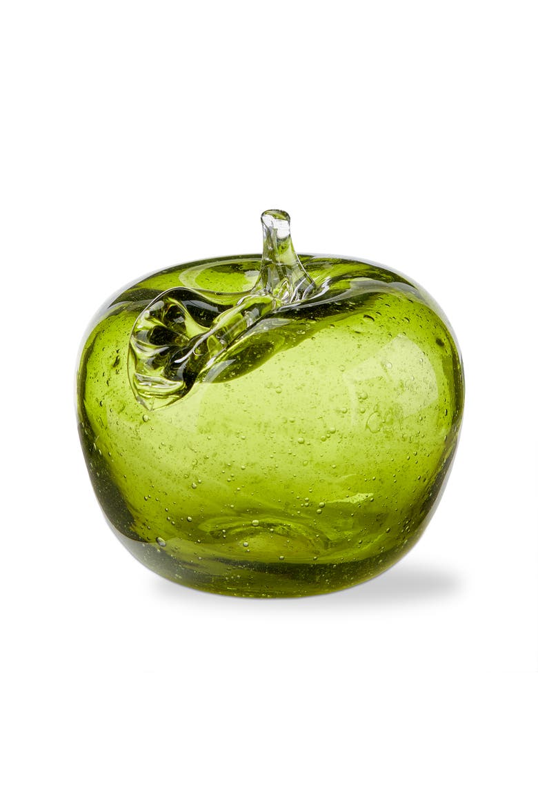 Green Bubble Glass Apple Decorative Object, Main, color, Green