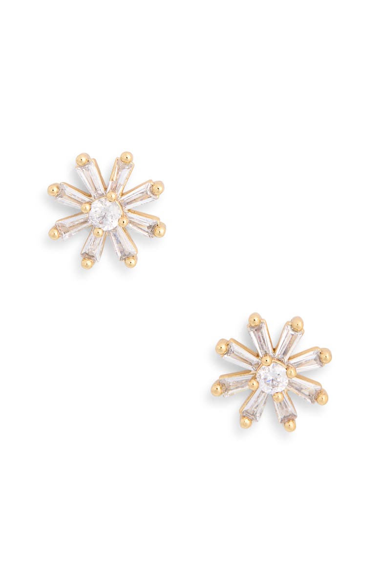 Kate Spade New York mini flower stud earrings, Alternate, color, Clear / Gold