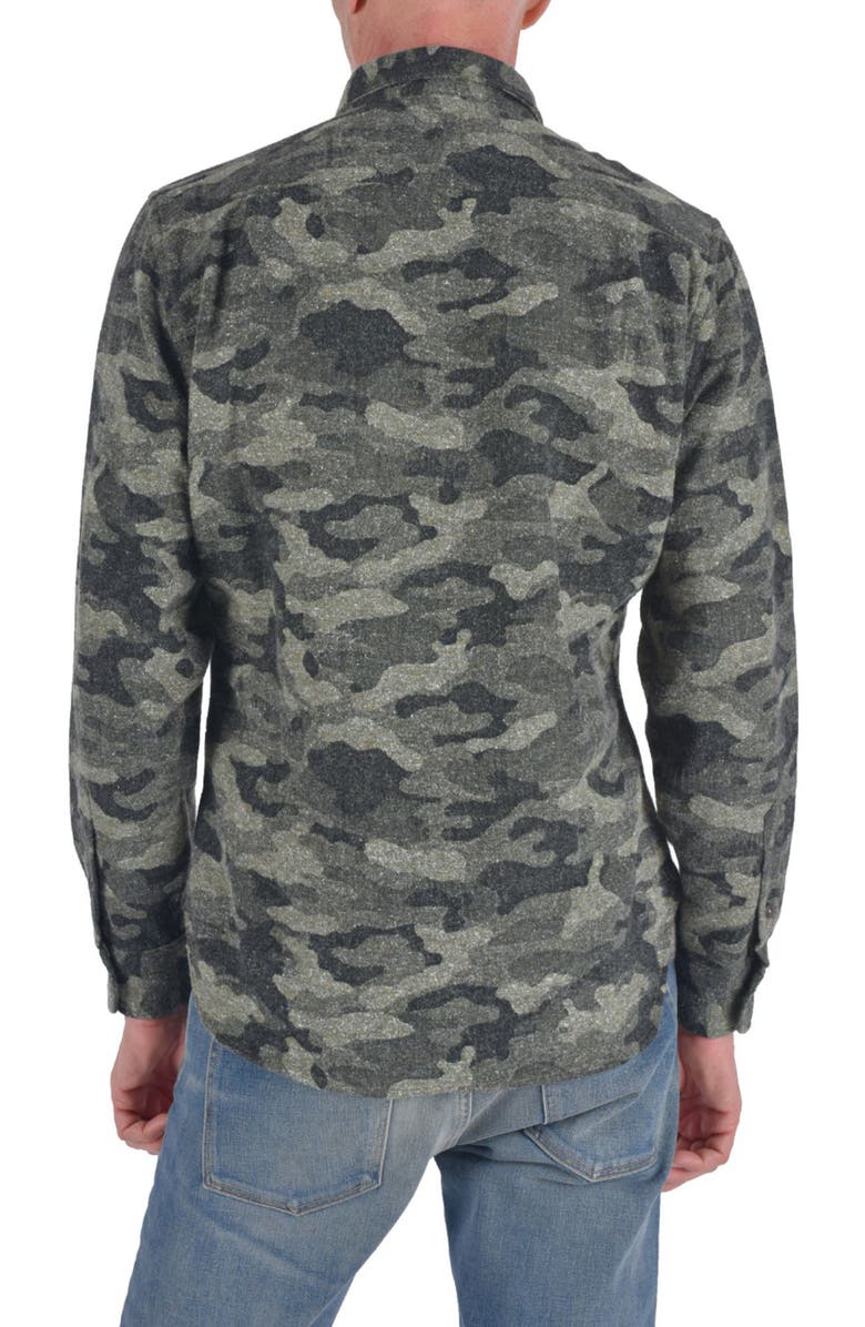 HIROSHI KATO The Ripper Slim Fit Camouflage Brushed Button-Up Shirt, Alternate, color, 