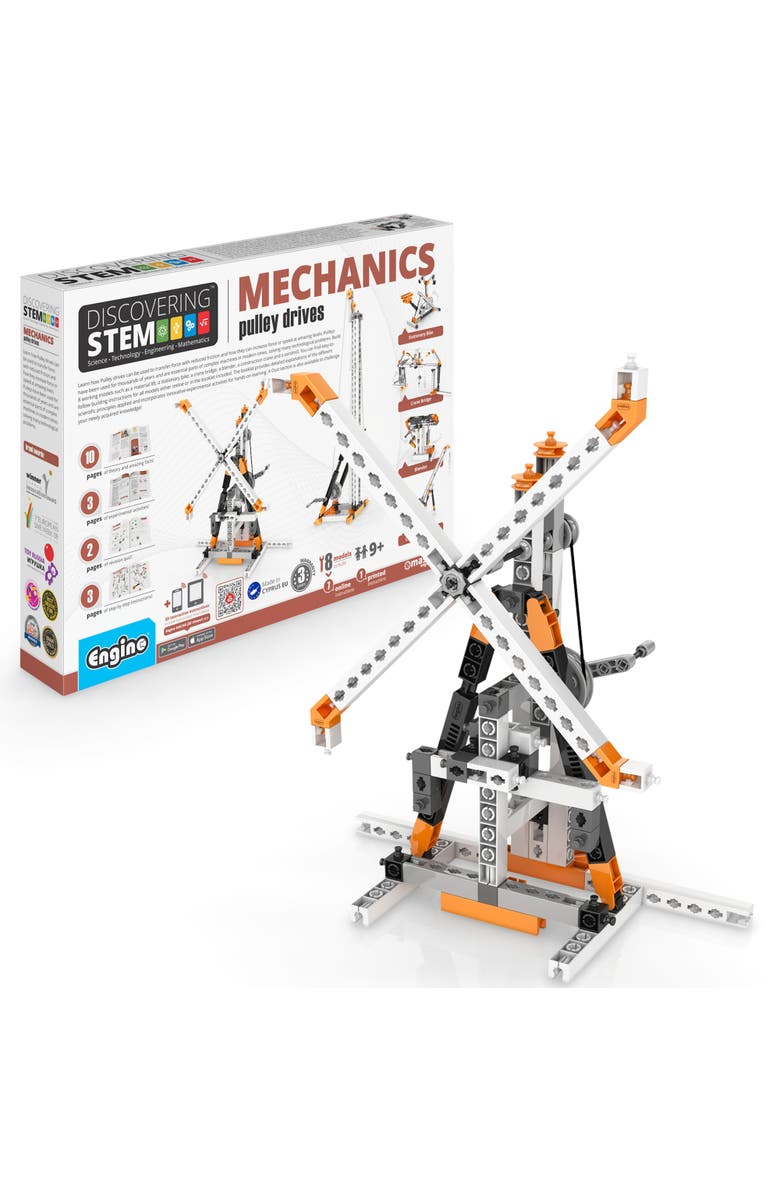 Engino Mechanics, Pulley Drives Toy Machine Set, Main, color, Multicolored