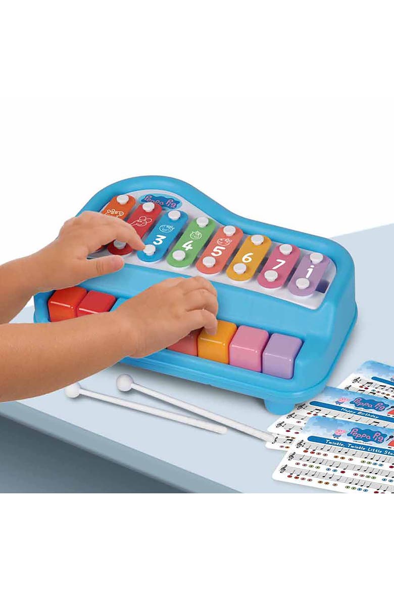 Play Along Piano & Xylophone, 8 Notes, 4 Song Cards, Ages 3+, Alternate, color, Multicolored