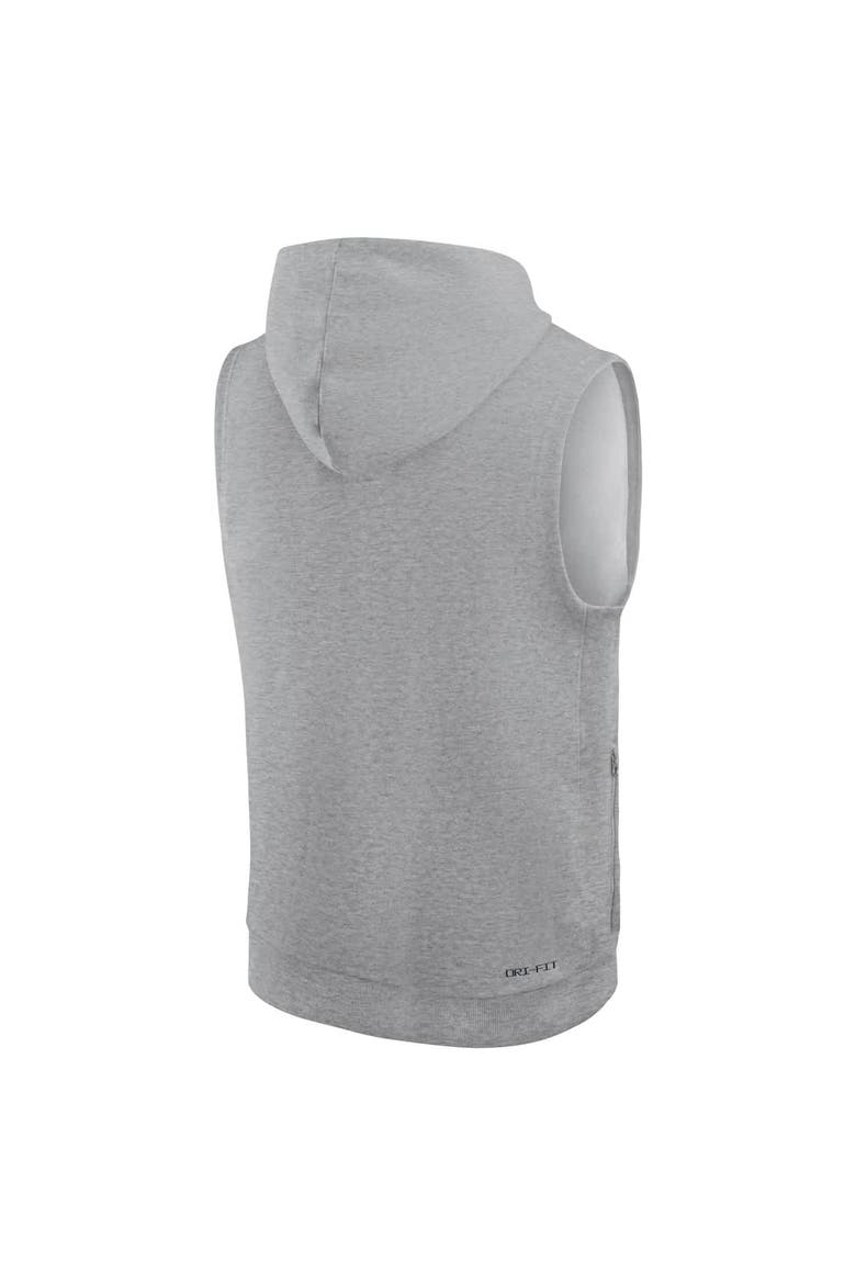 Men's Nike Heather Gray Ohio State Buckeyes 2025 Sideline Performance Sleeveless Pullover Hoodie, Alternate, color, Heather Gray