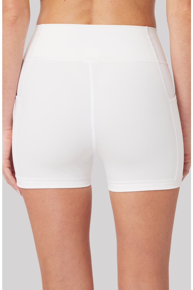 Heather Performance Pocket Bike Shorts, Alternate, color, WHITE