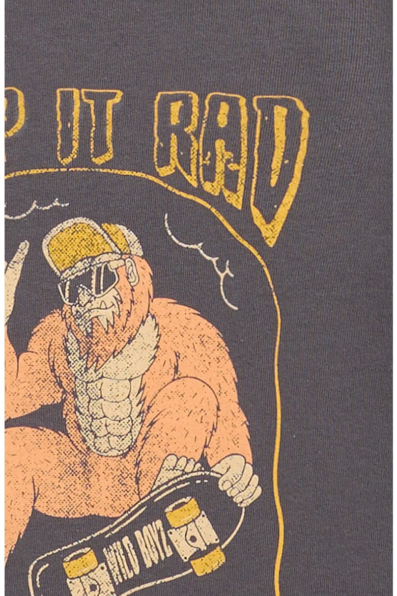 Kids' Keep it Rad Cotton Graphic T-Shirt, Alternate, color, VINTAGE BLACK