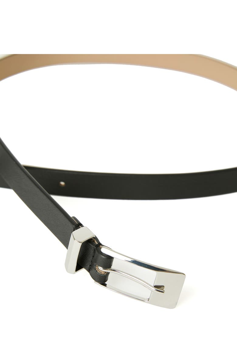 B-Low the Belt Cairo Thin Leather Belt, Alternate, color, Black/ Silver