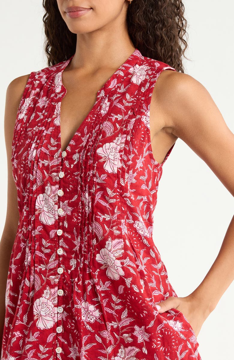 Faherty Devin Print Organic Cotton Mini Sundress, Alternate, color, Garden Whispers
