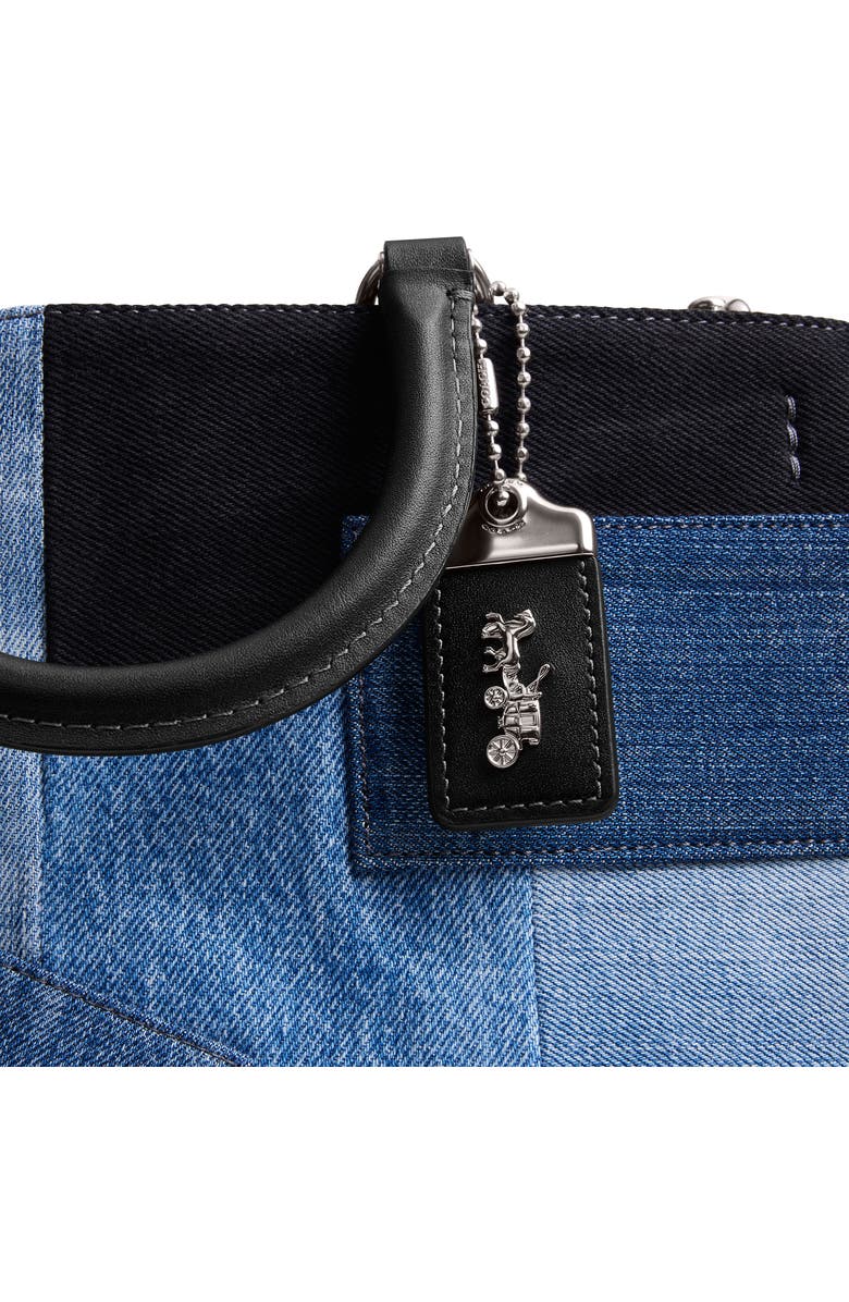 COACH Rouge Denim Patchwork Top Handle Bag, Alternate, color,