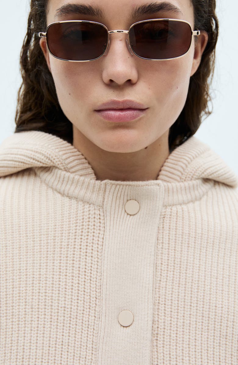 MANGO Hooded Knit Jacket, Alternate, color, 