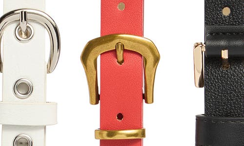 Steve Madden 3-for-1 Assorted Belts In Black-bright Red-cream