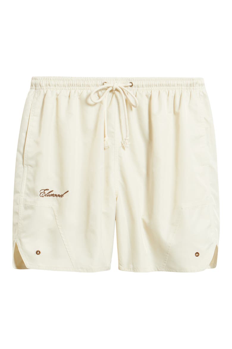 Olympic Embroidered Logo Nylon Shorts, Alternate, color, CREAM