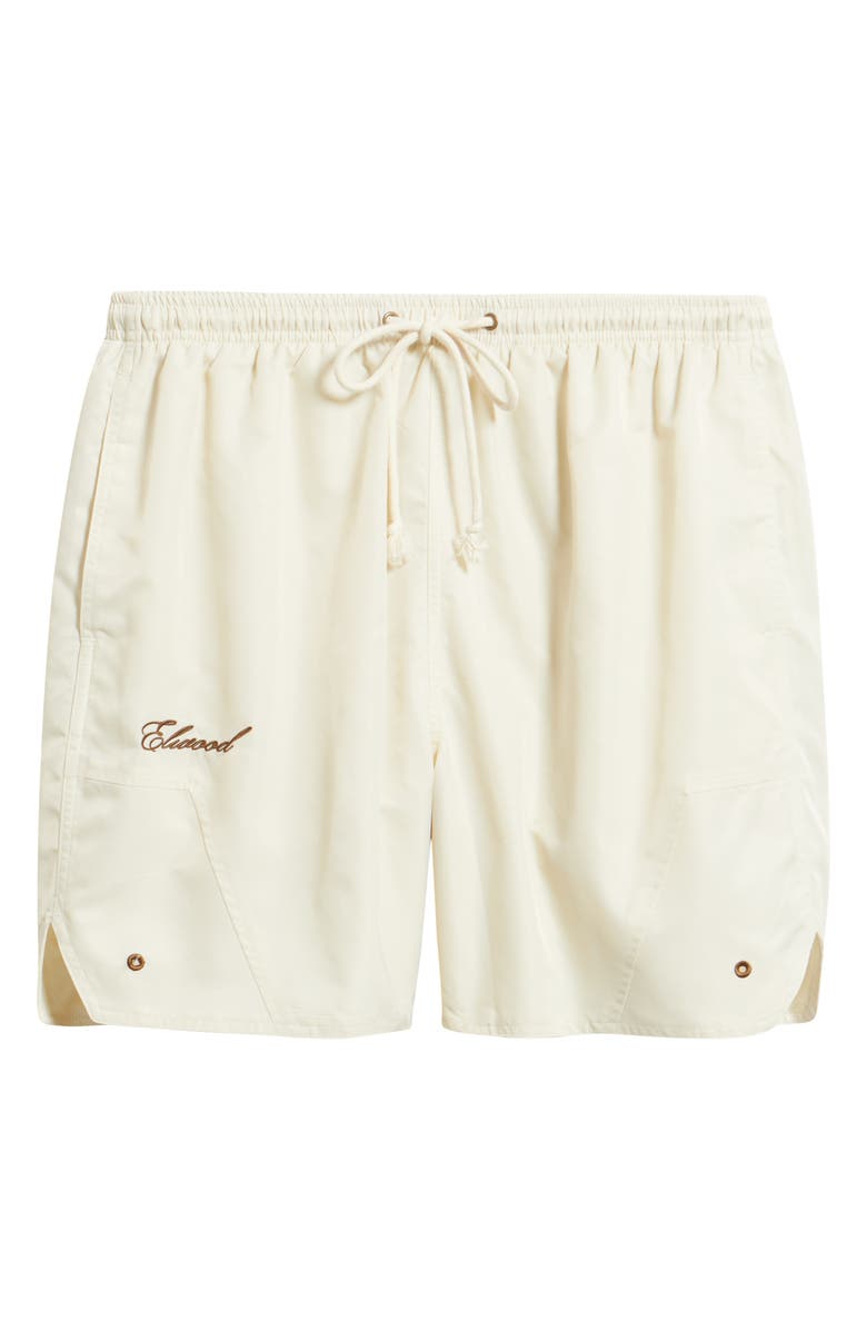 Elwood Olympic Embroidered Logo Nylon Shorts, Alternate, color, Cream