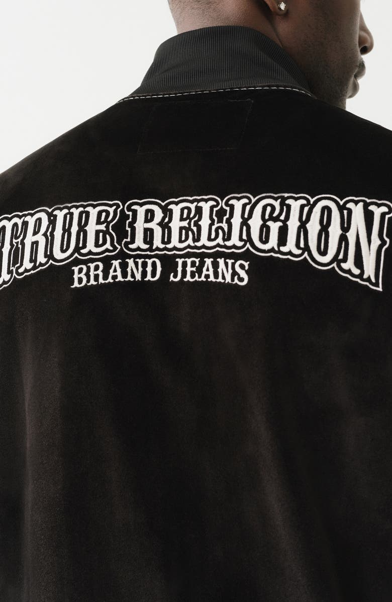True Religion Big T Mock Neck Zip Bomber Jacket, Alternate, color, 