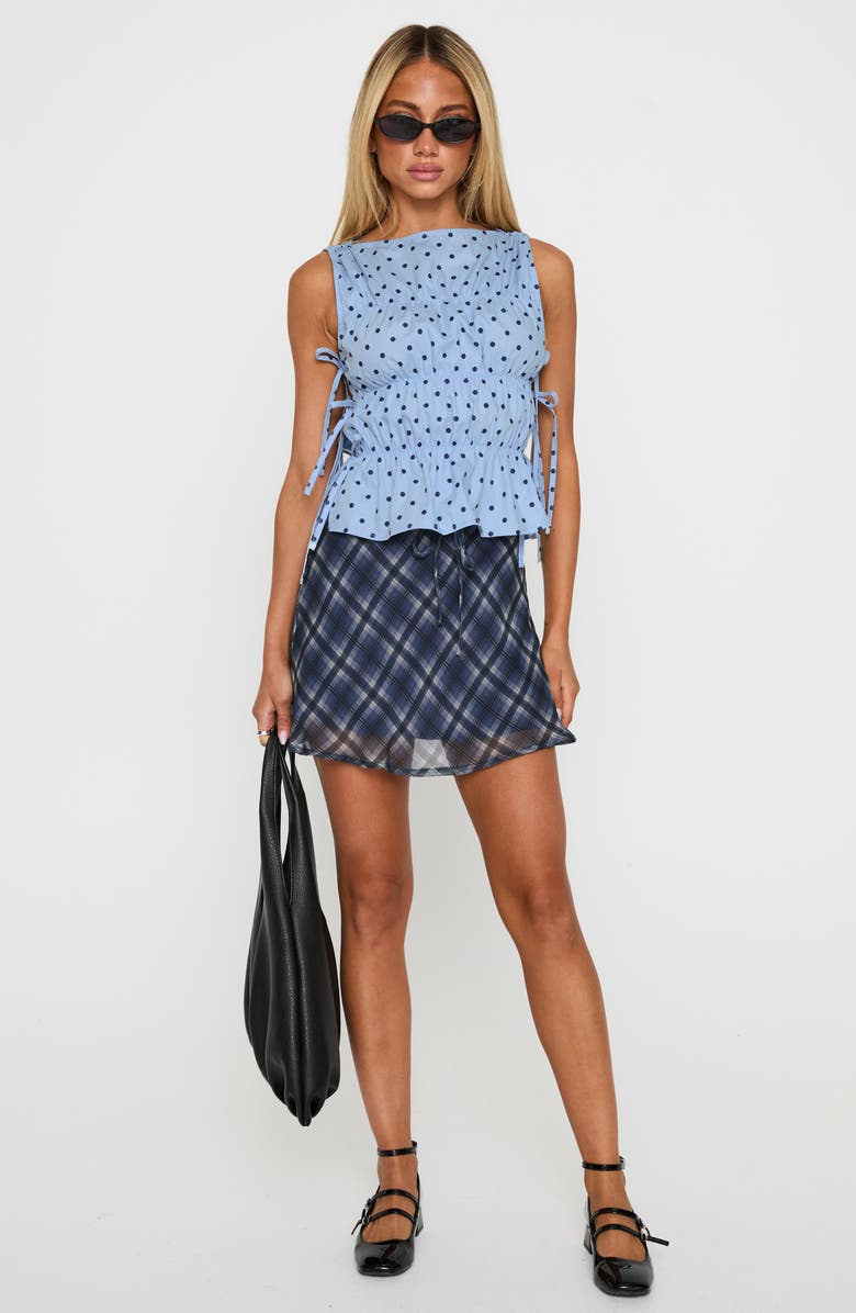 Princess Polly Endless Summers Tie Side Sleeveless Top, Alternate, color, Blue Polka Dot