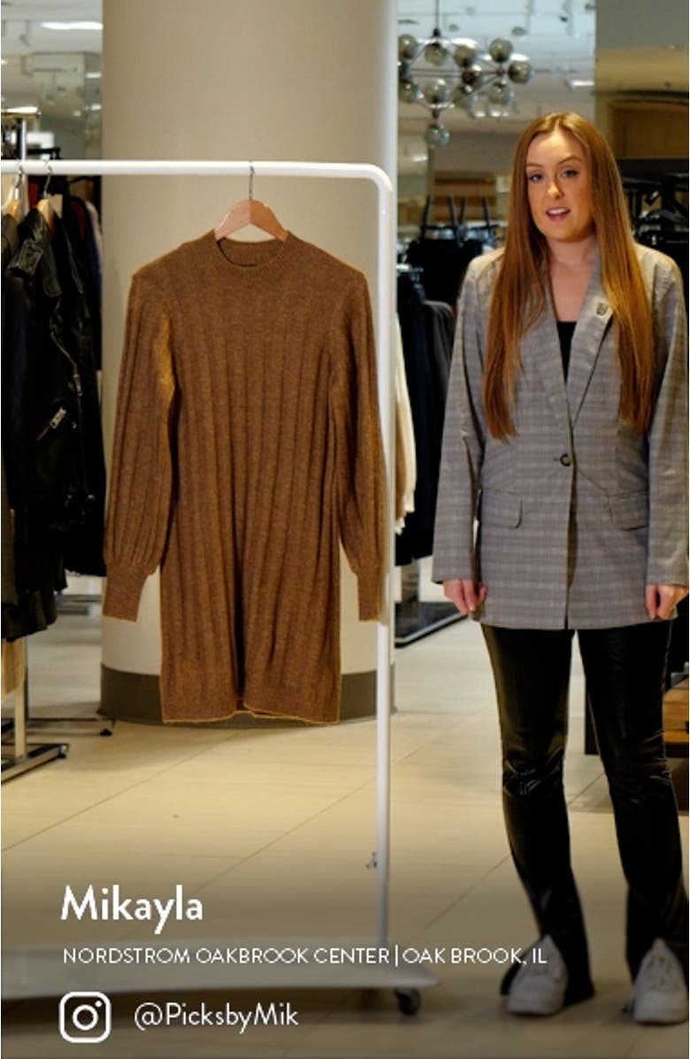Alanis Long Sleeve Rib Sweater Dress, sales video thumbnail