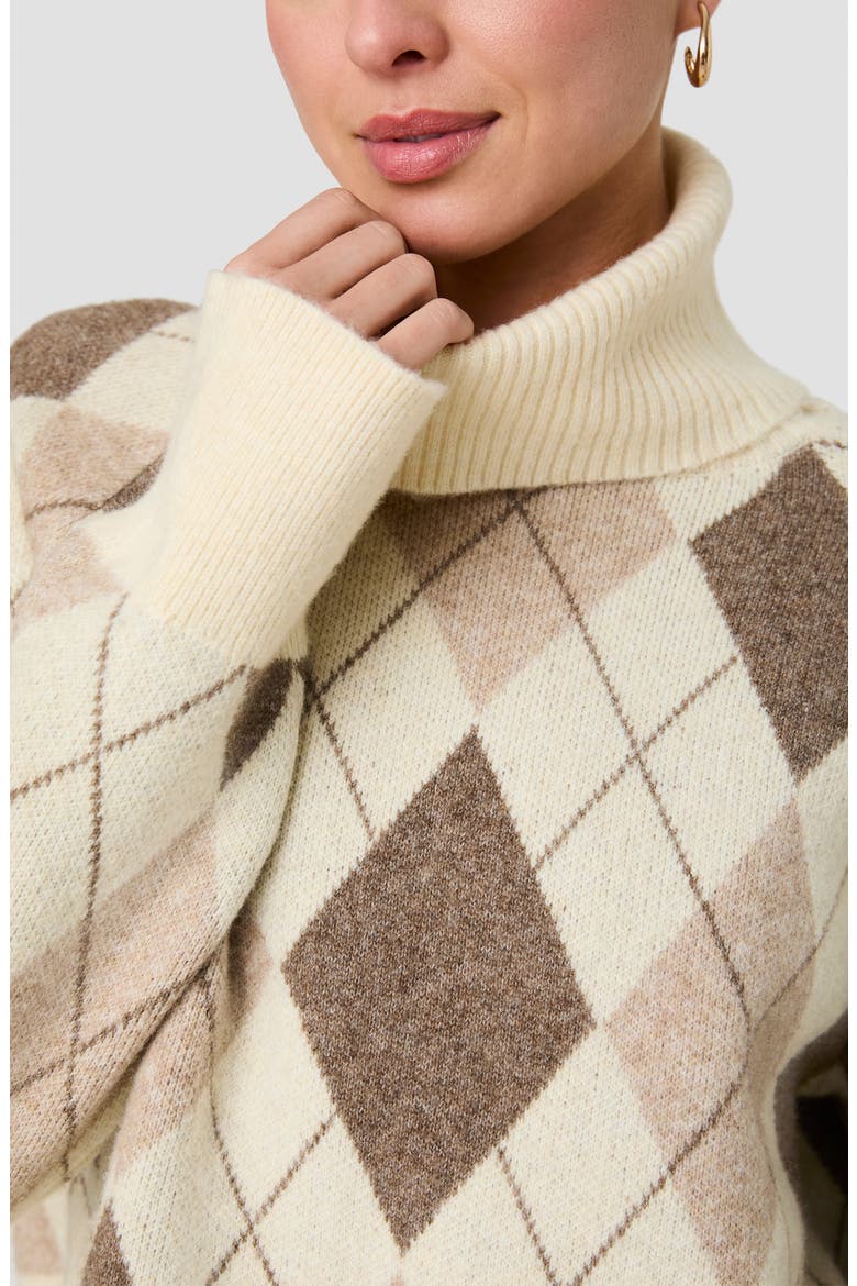 Koda Argyle Jacquard Turtleneck Sweater, Alternate, color, OVERSIZED ARGYLE