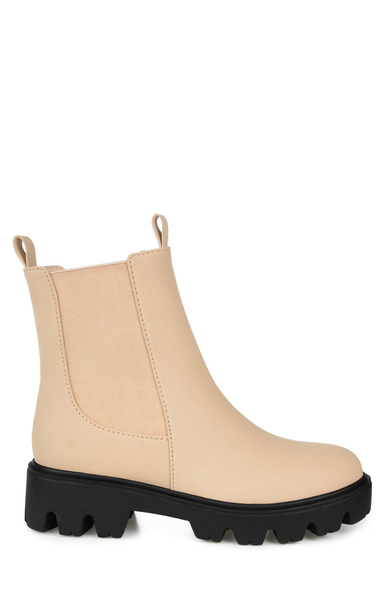 Journee Collection Ivette Vegan Leather Chelsea Combat Boot, Alternate, color, Tan