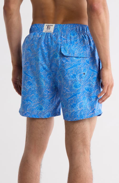 Vintage Summer Sea Creatures Swim Trunks