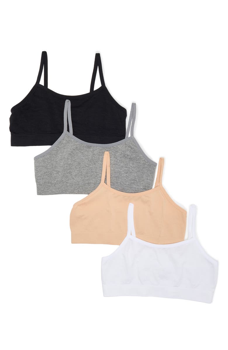 RENE ROFE GIRL Kids' Zoey 4-Pack Seamless Bralettes, Main, color,
