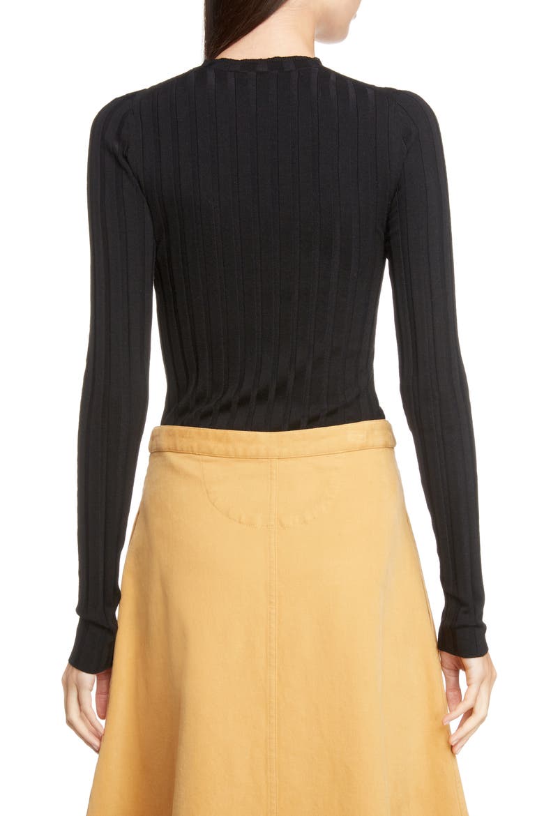 Ribbed Wool Blend Sweater, Alternate, color, BLACK