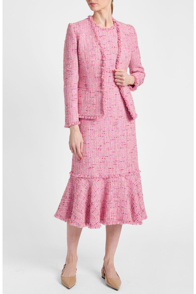 Andi Sleeveless Sheath Tweed Dress, Alternate, color, Candy Pink