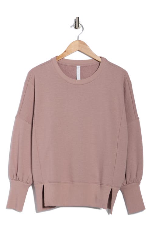 Z By Zella Wind Down Terry Volume Crewneck Sweatshirt In Pink