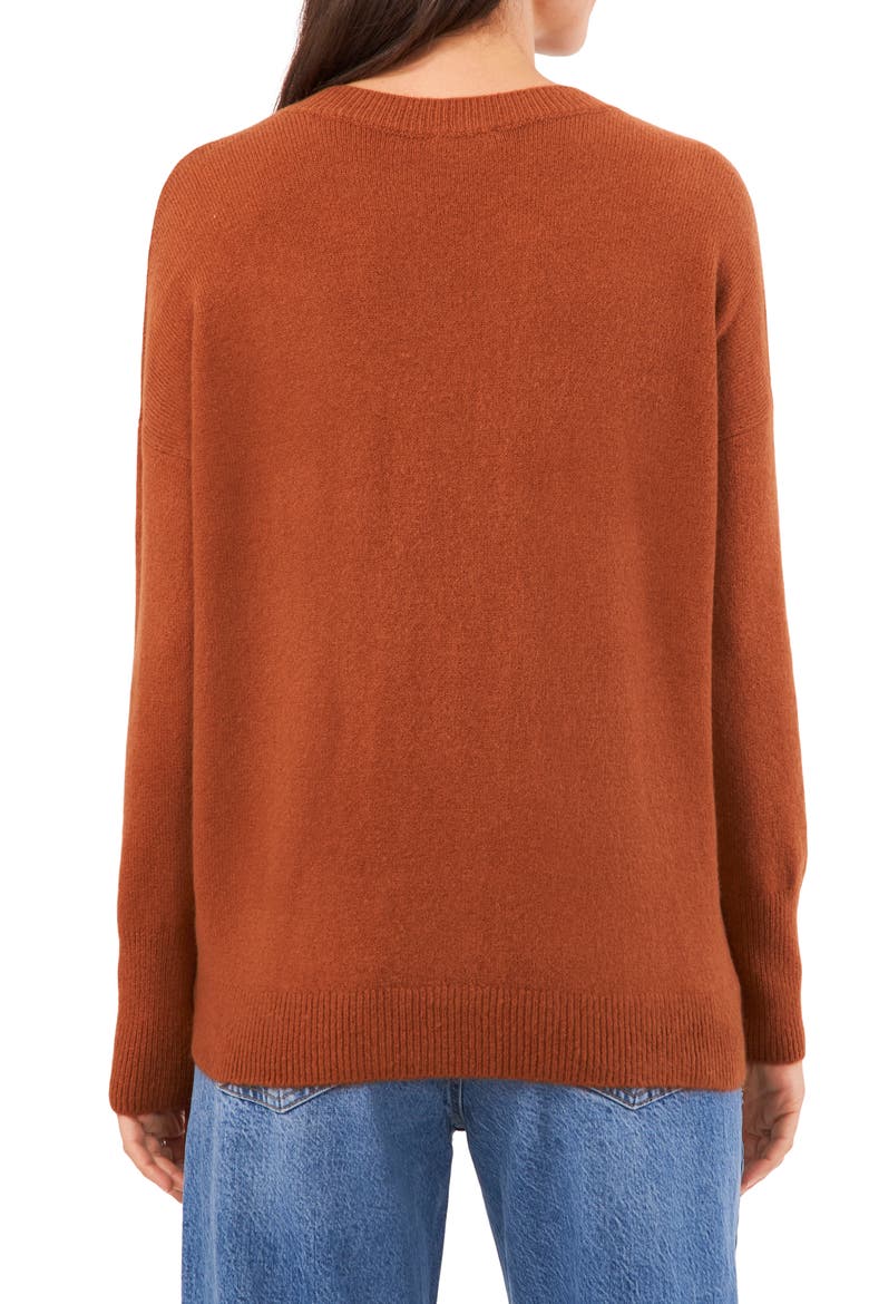 Drop Shoulder V-Neck Sweater, Alternate, color, SIERRA