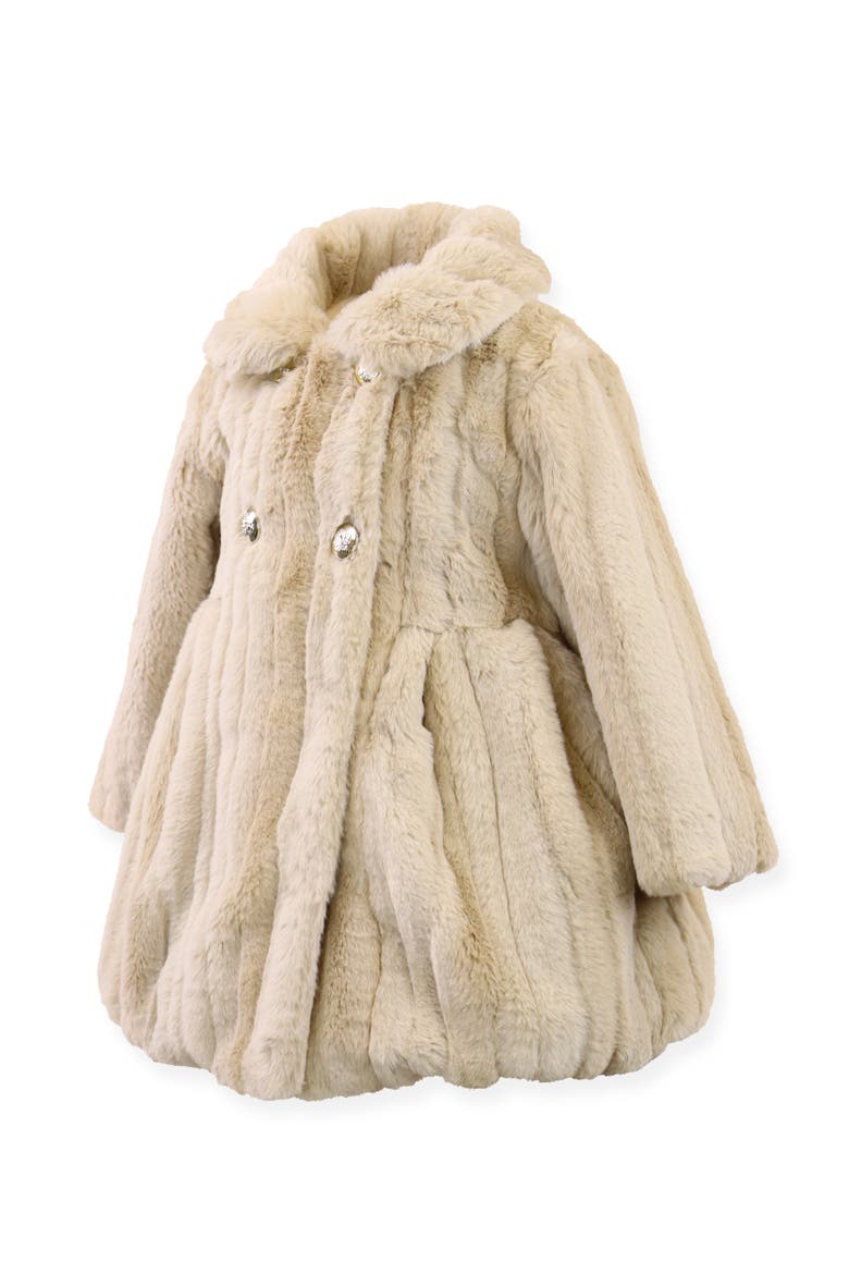 Faux Fur Balloon Coat, Alternate, color, Gold Mink Stripe