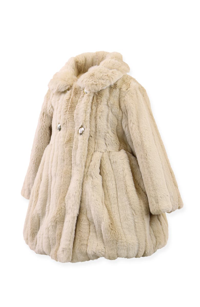 Widgeon Faux Fur Balloon Coat, Alternate, color, Gold Mink Stripe