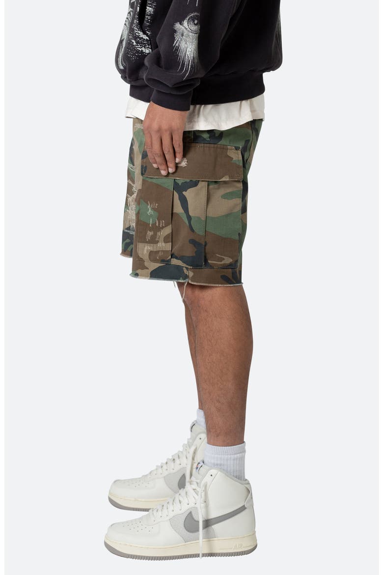 Distressed Cargo Shorts, Alternate, color, CAMO