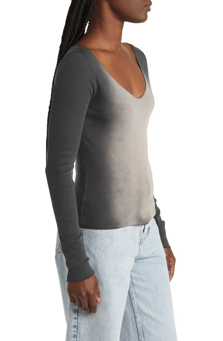 Topshop Ombré Rib Crop Top, Alternate, color, 