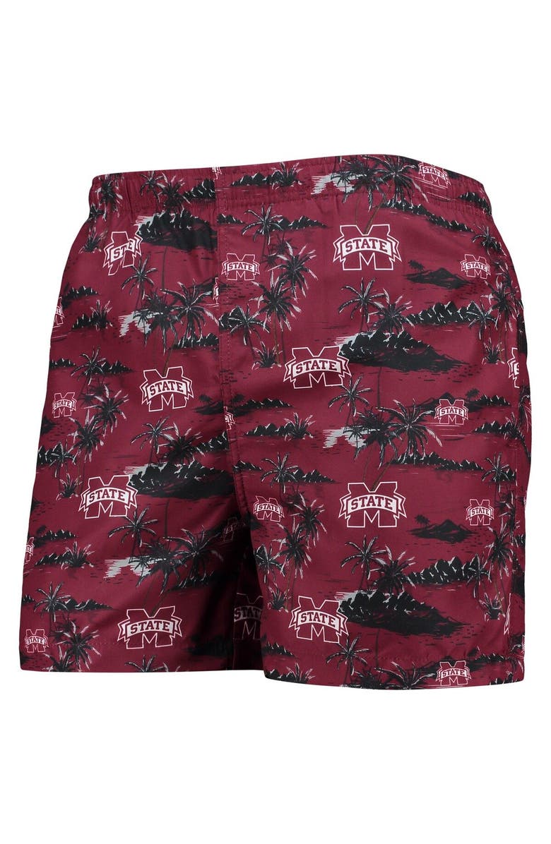 FOCO Men's FOCO Maroon Mississippi State Bulldogs Island Palm Swim Trunks, Alternate, color, Maroon