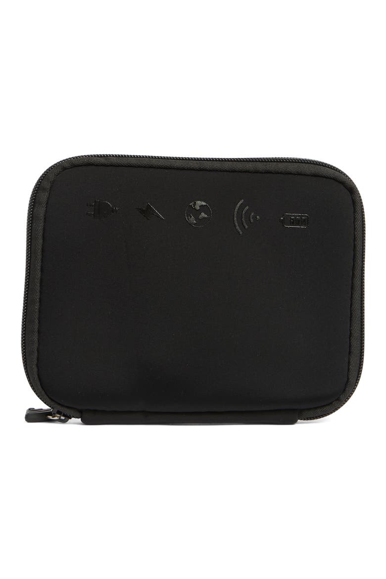 Flat Charger Case, Main, color, BLACK