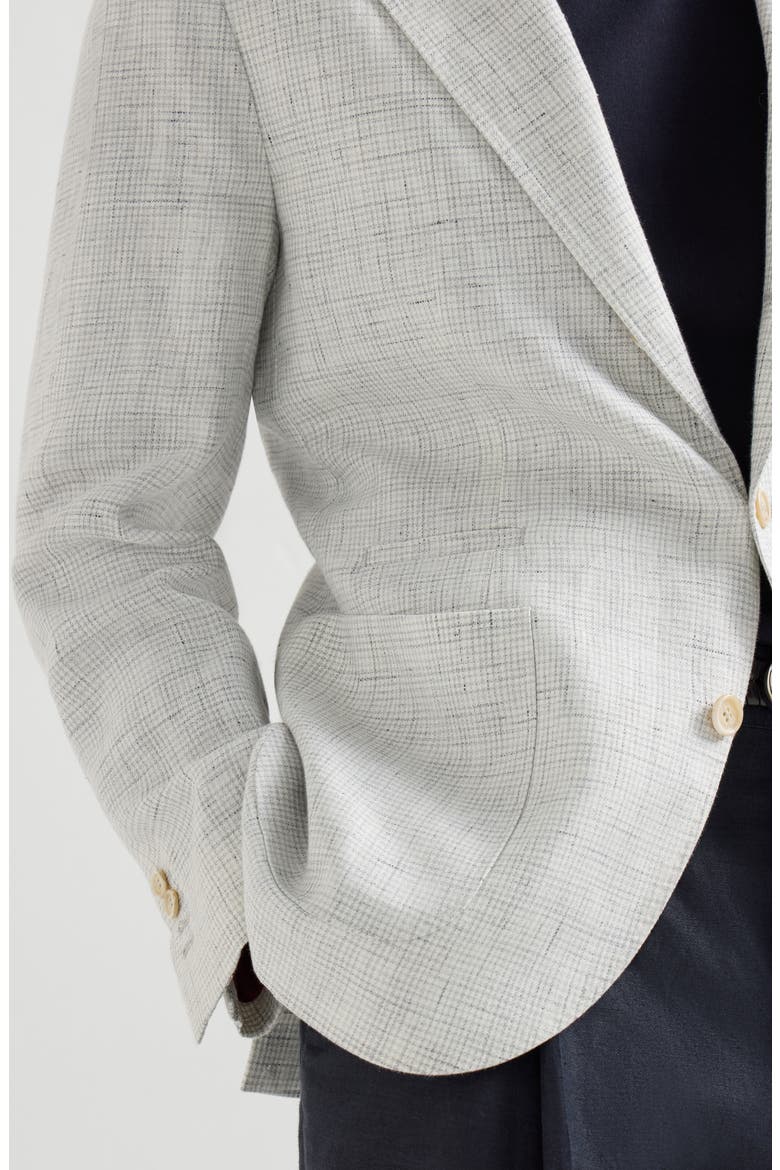 Houndstooth deconstructed blazer, Alternate, color, Pearl Grey