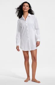 Lands' End New Button-Up Shirt Cover-Up Dress