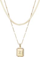 Adornia Initial Tag Pendant Necklace