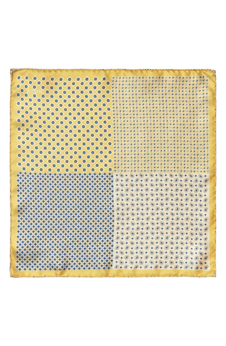 Eton Four Quad Silk Pocket Square, Alternate, color,