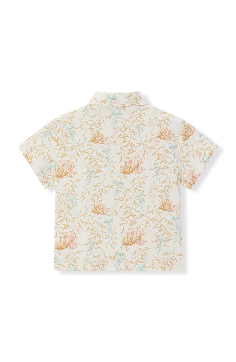 Milkbarn Linen Buttonup Shirt And Shorts Set, Alternate, color, Under The Sea