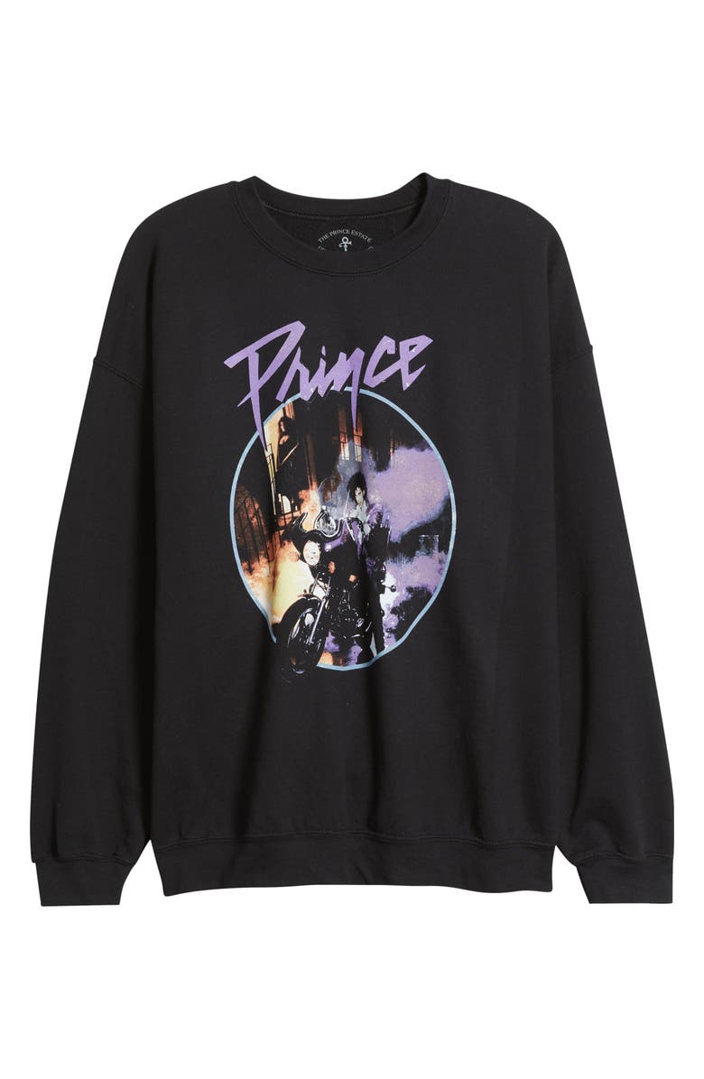 Merch Traffic Prince Purple Rain Graphic Sweatshirt, Main, color, Solid Black