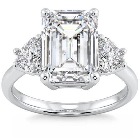 Certified 2 1/2Ct Madison Emerald Cut Diamond Engagement Ring 14k Gold Lab Grown