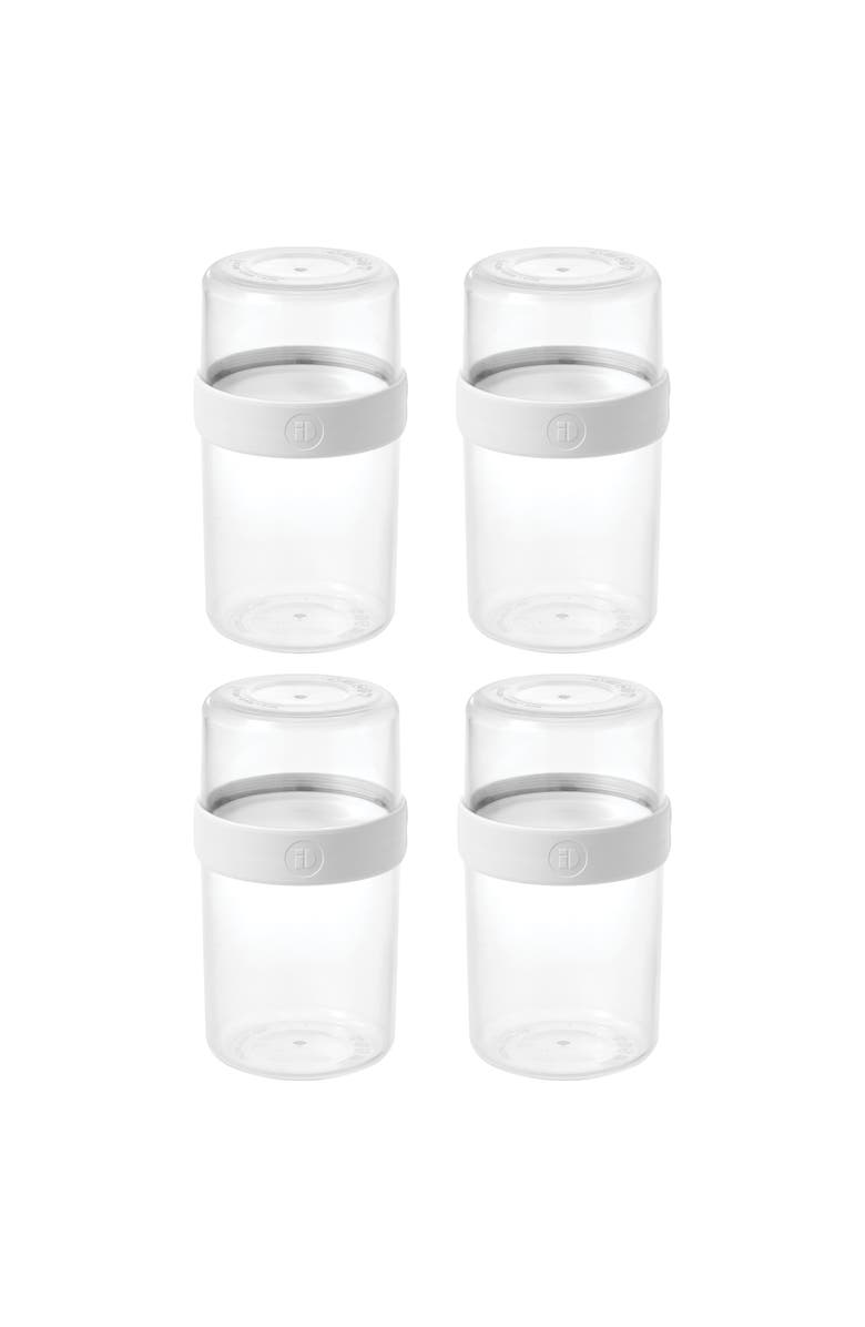 iDesign Medium Stack 'n Snack Food Containers - Set of 4 - Clear/White, Main, color, Clear