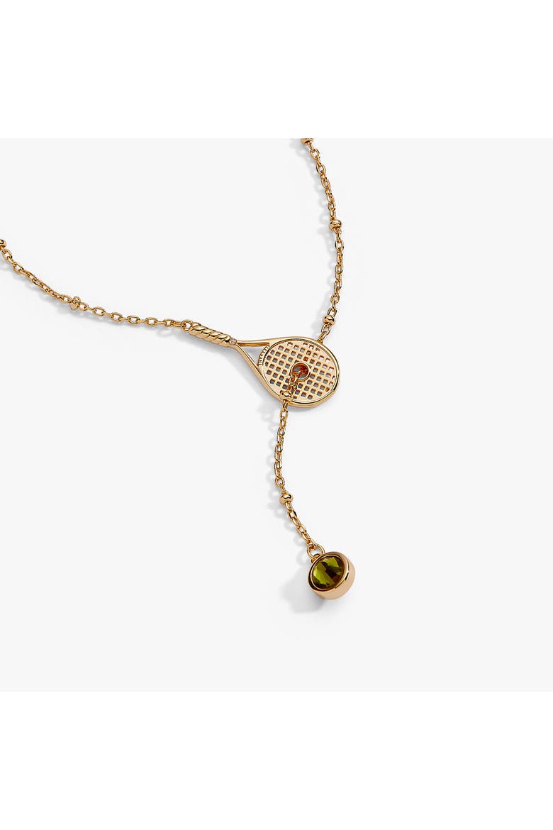 Tennis Racket Y-Necklace, Alternate, color, Gold