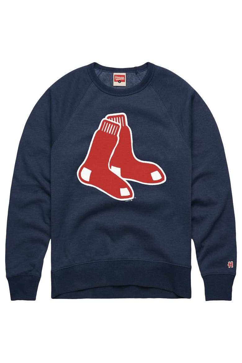 Men's Homage  Navy Boston Red Sox Retro Tri-Blend Pullover Sweatshirt, Alternate, color, Navy