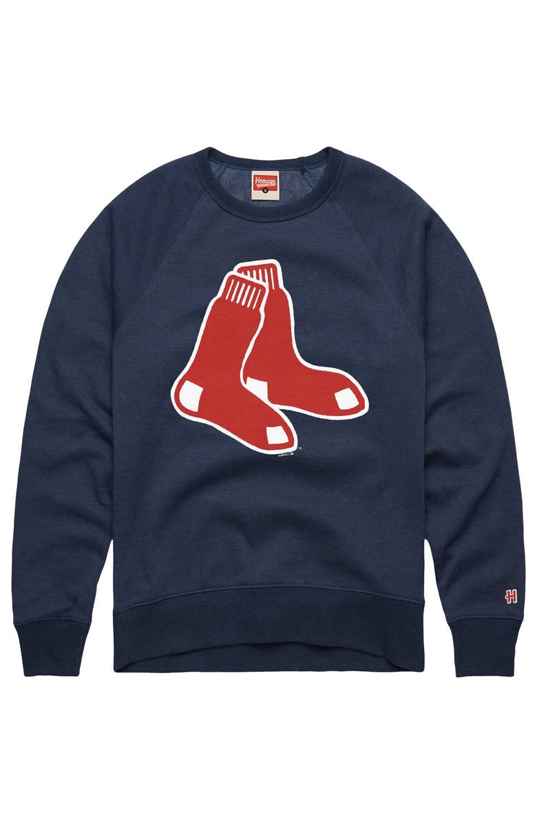 Homage Men's Homage  Navy Boston Red Sox Retro Tri-Blend Pullover Sweatshirt, Alternate, color, 