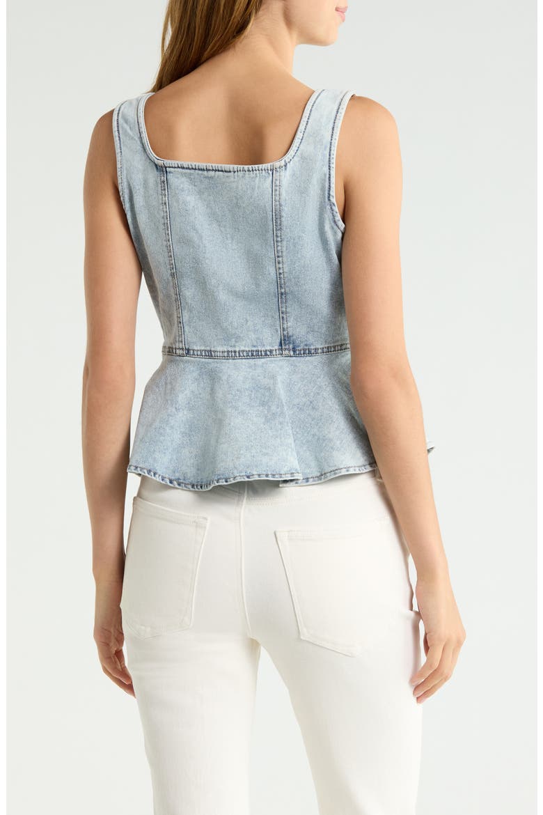 Peplum Denim Top, Alternate, color, LIGHT WASH